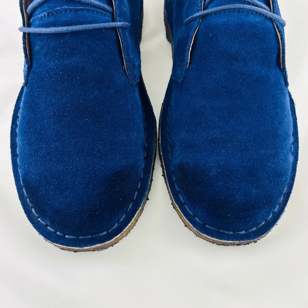 Polo Ralph Lauren Mens Blue Suede Casterton Chukka Boots Crepe Sole Size 8D